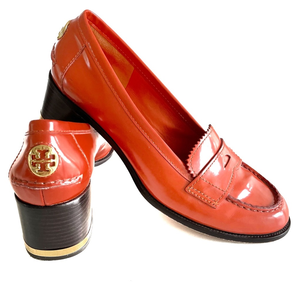 Tory Burch Vintage Orange Patent Leather Pumps